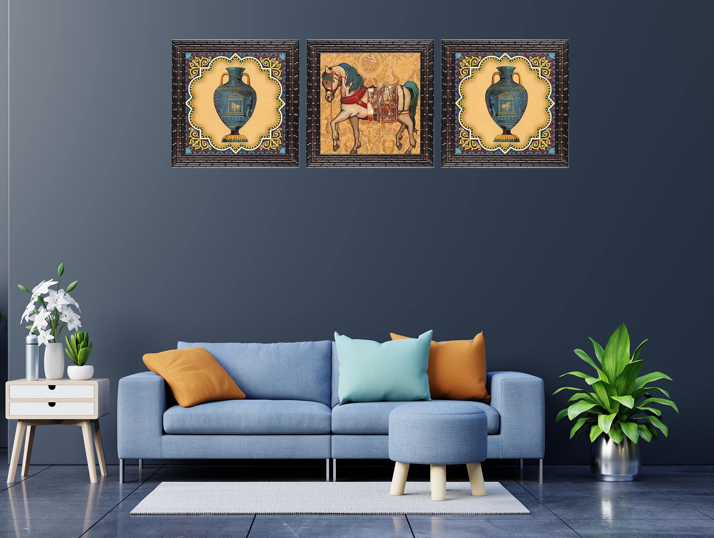 Indianara Motivational Quote Framed Wall Hanging Laminated Painting, 9.5 Inch X 9.5 Inch, Multi, Set Of 4 (Style 5)